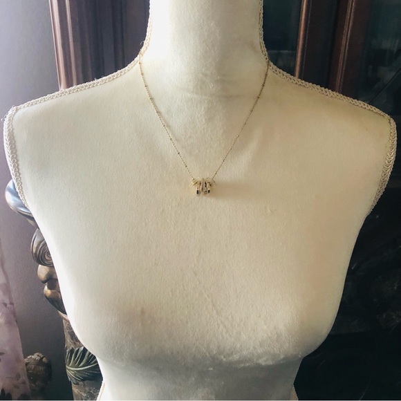 Anne Klein gold and iridescent disc necklace - Picture 5 of 11